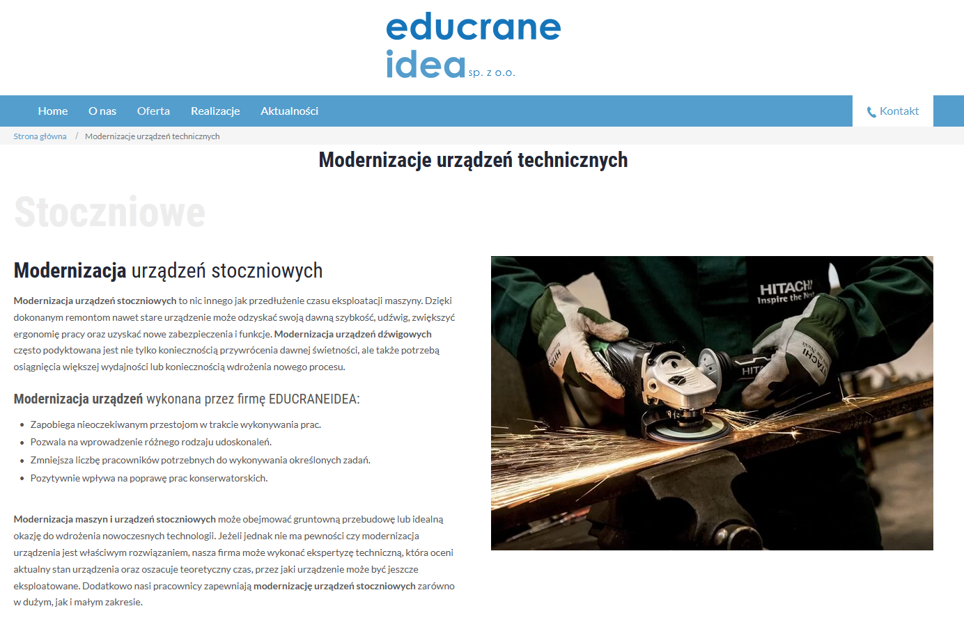 Treści na stronę - urządzenia techniczne dla przemysłu stoczniowego